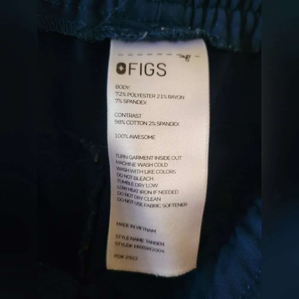 FIGS Men’s Tansen Jogger Scrub Pants Dark Teal 5-Pocket Size XS FIONx Athletic
